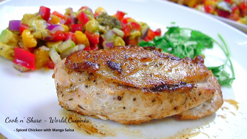 Spiced chicken with mango salsa