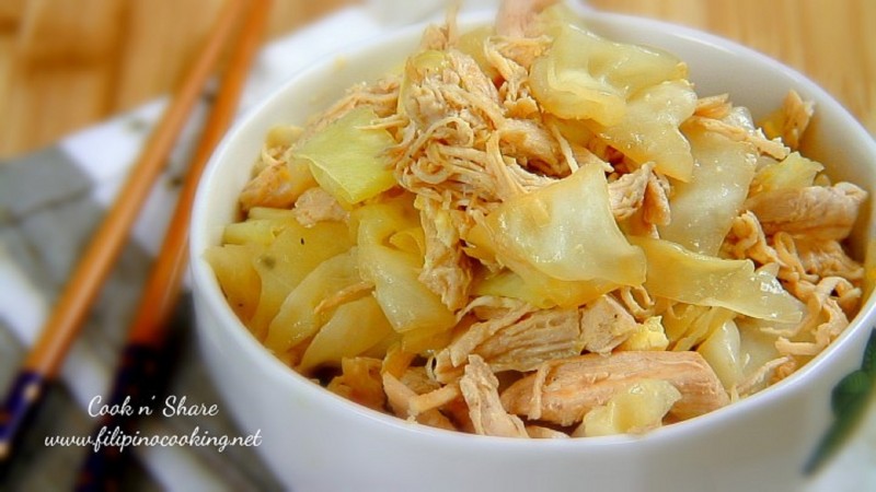 stir fried cabbage and chicken