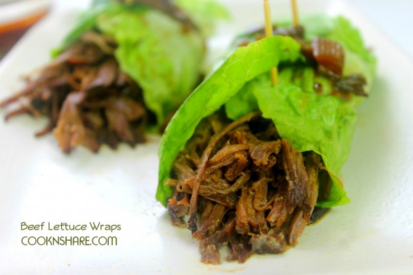 Slow Cooker Beef Lettuce Wraps