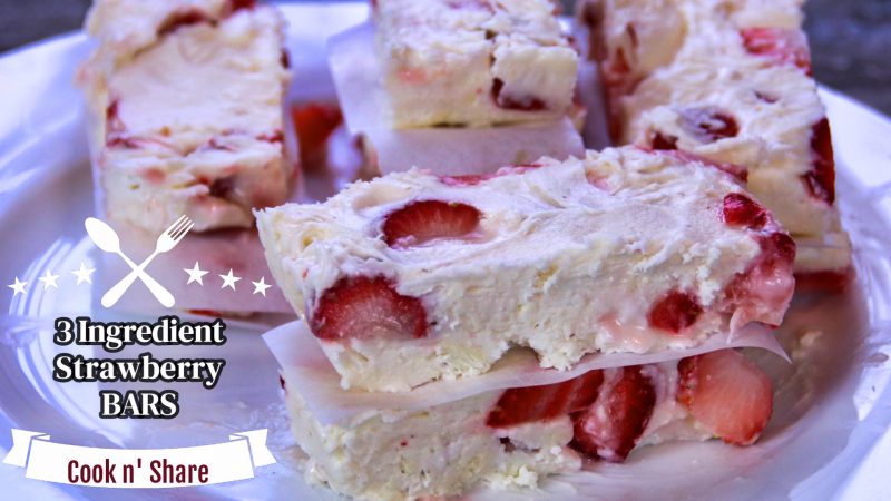three ingredient strawberry bars