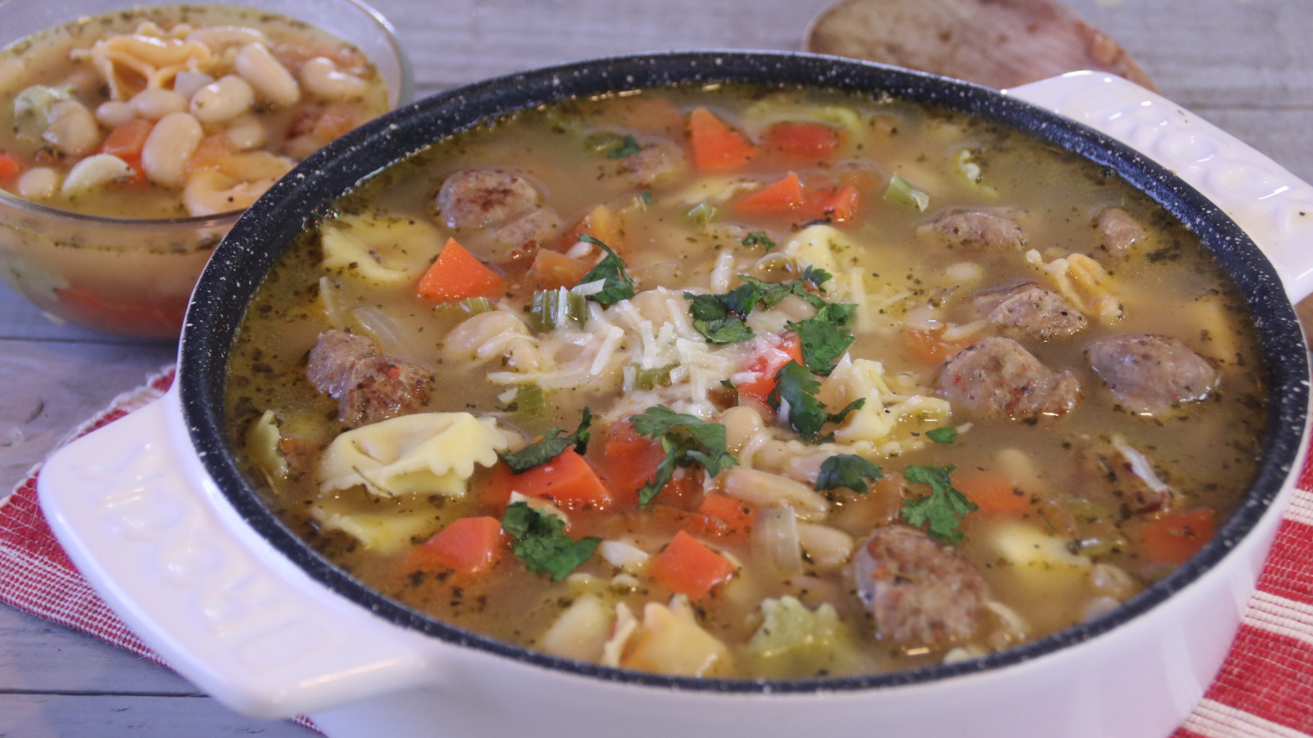 Sausage and tortellini soup