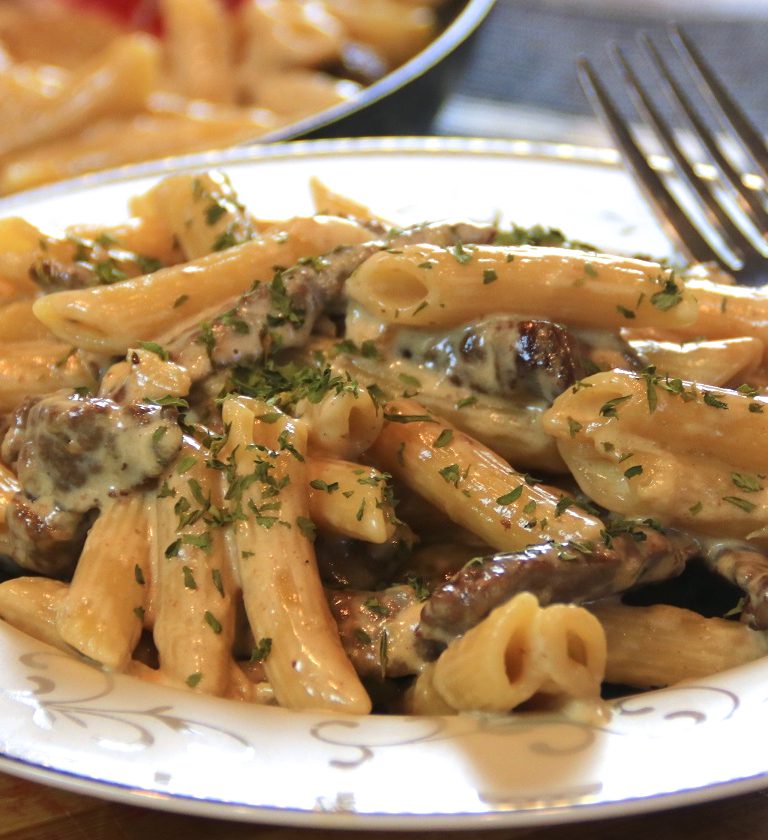 steak penne pasta