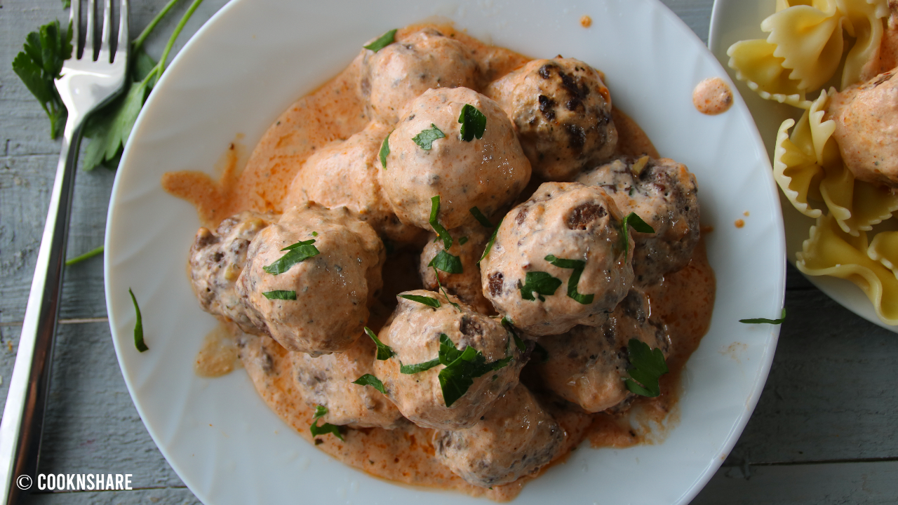 Creamy Tomato Basil Meatballs in 30 Minutes