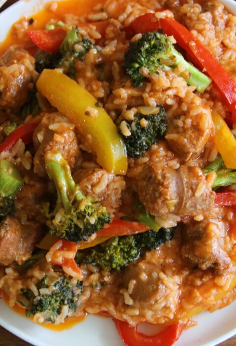 Sausage and Peppers with Broccoli