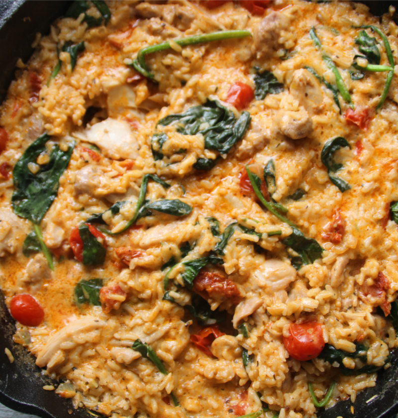 Lost in Tuscany – Rustic Chicken & Rice Skillet